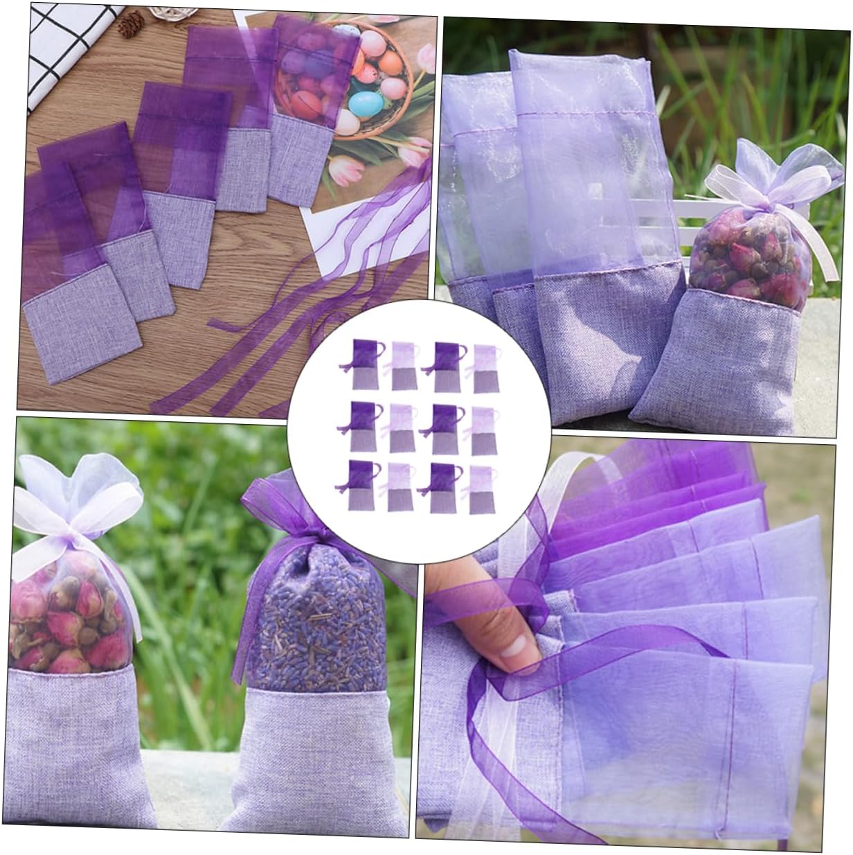 24pcs Lavender Scented Sachet Bags for Home Fragrance and Storage
