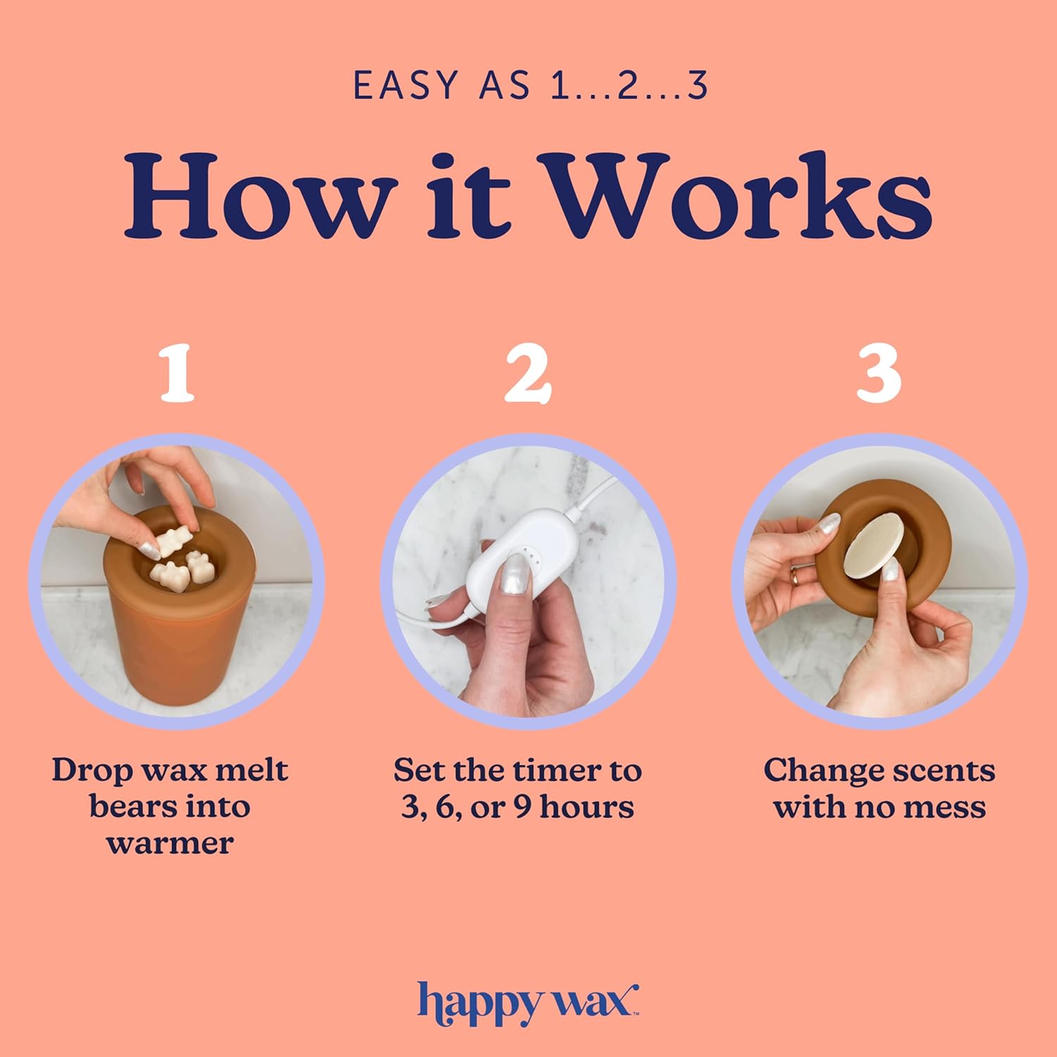 Happy Wax Copper Dipped Mini Mod Wax Melt Warmer with Timer