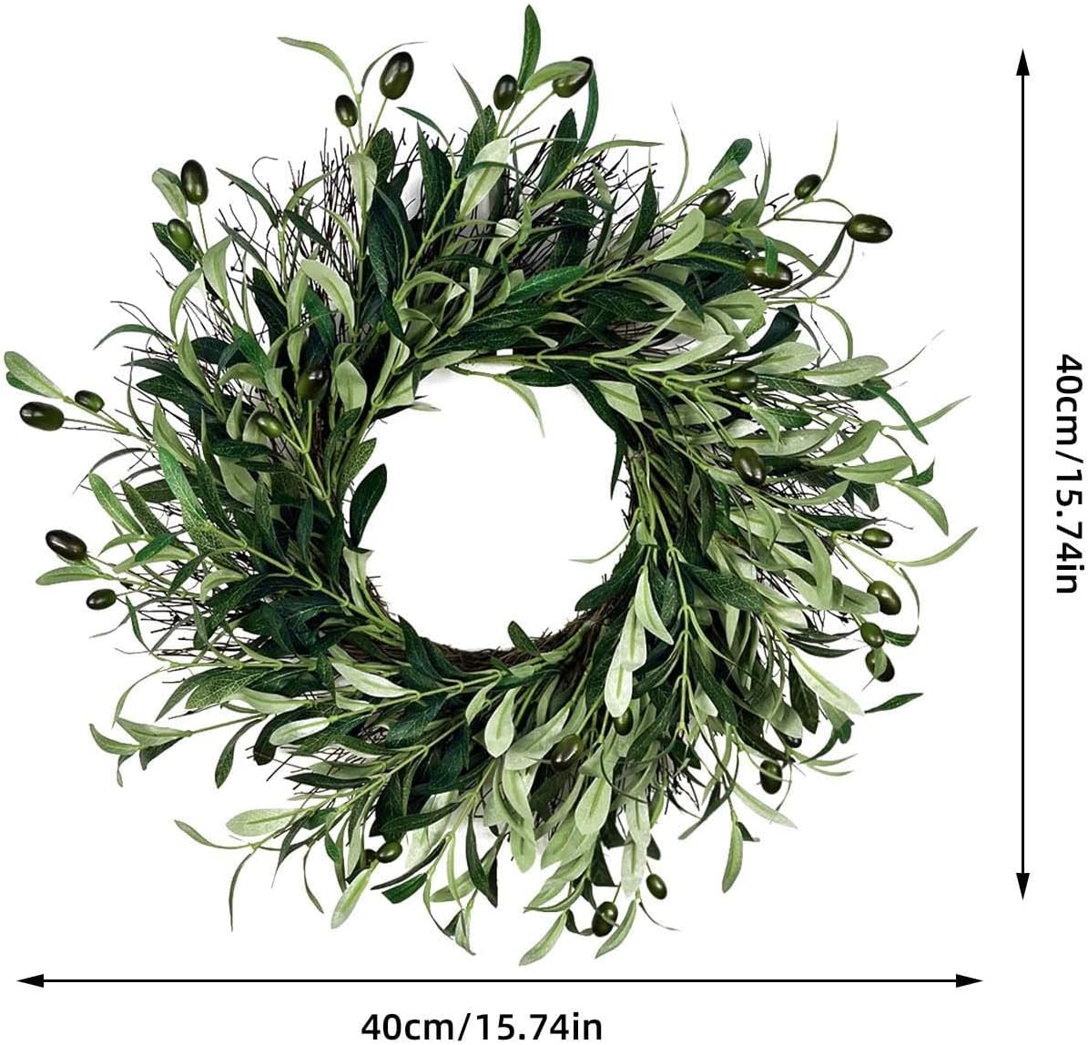 20 Inches Handmade Olive Wreath for Front Door
