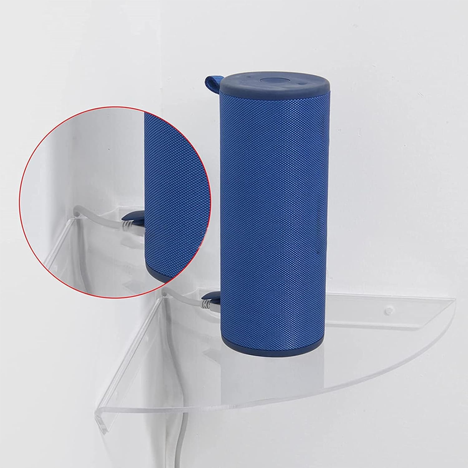 Locadence 2Pcs Floating Corner Shelves Transparent Acrylic