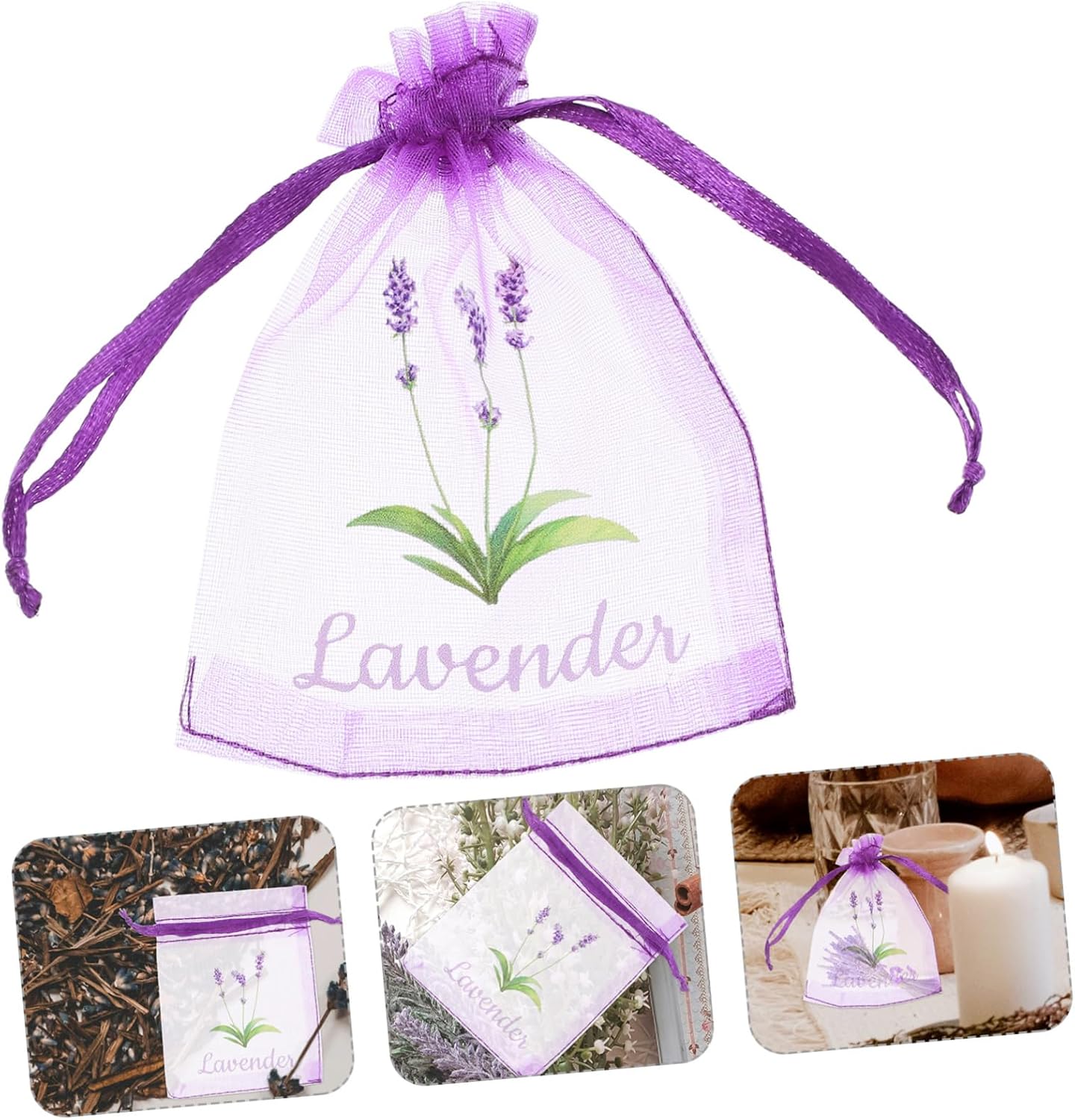 MAGICLULU 20pcs Lavender Sachet Bags Drawstring Empty Storage Pouches