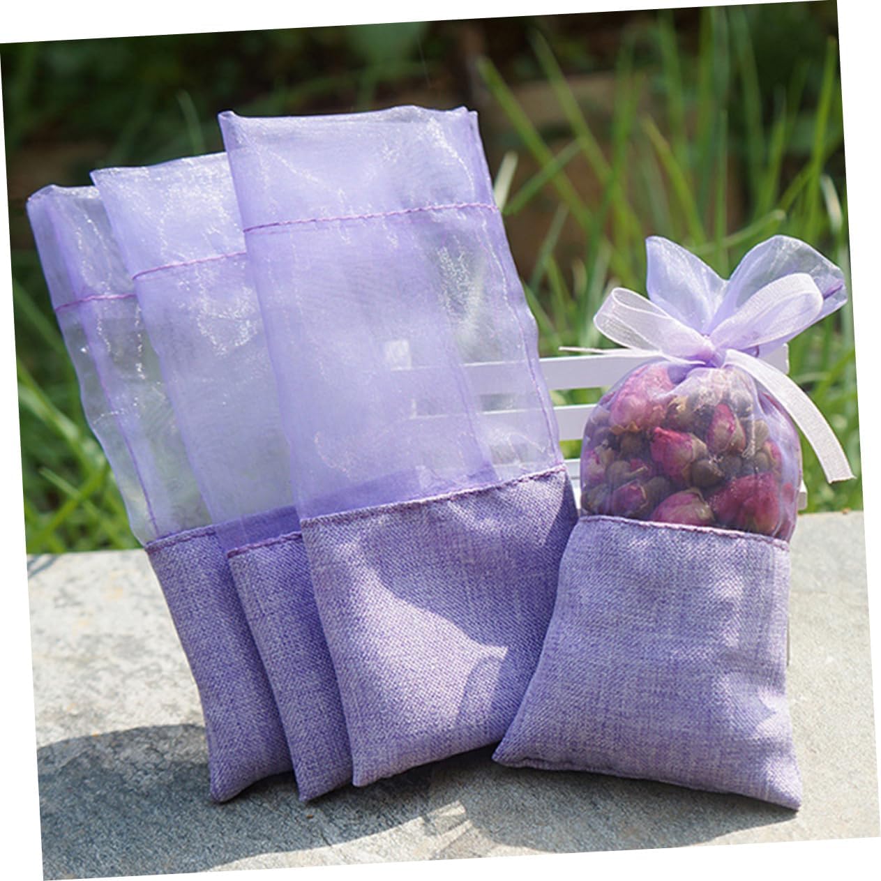 Ipetboom 12Pcs Small Drawstring Gauze Storage Pouches for Spices and Aromatics