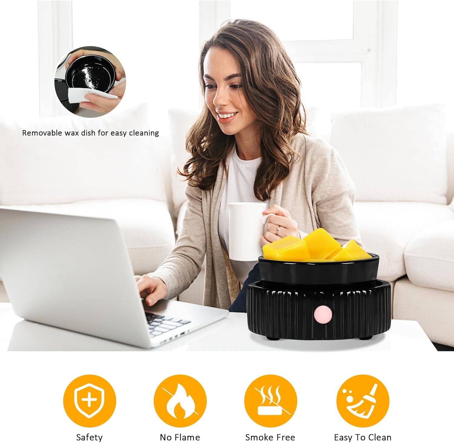 Maromamix Wax Melt Warmer with 4 Timer PTC Heating