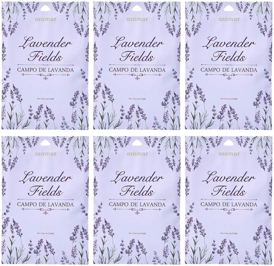 6 Pack Lavender Fields Scented Sachet Drawer Bags Large Air Freshener