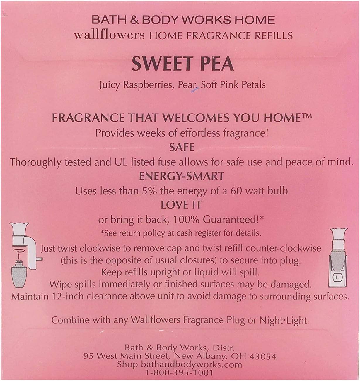 Bath Body Works Sweet Pea Wallflowers 2 Bulbs