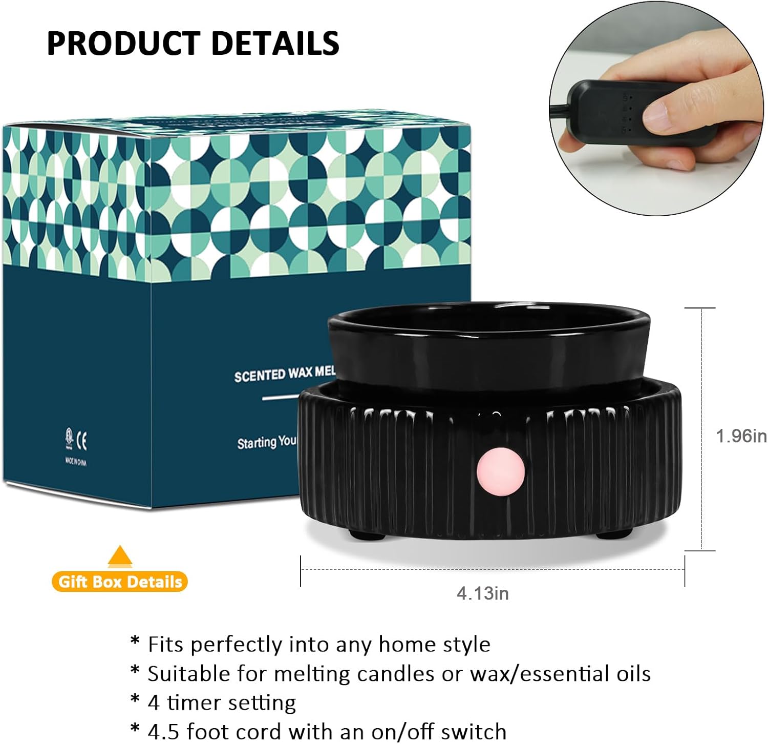 Maromamix Wax Melt Warmer with 4 Timer PTC Heating