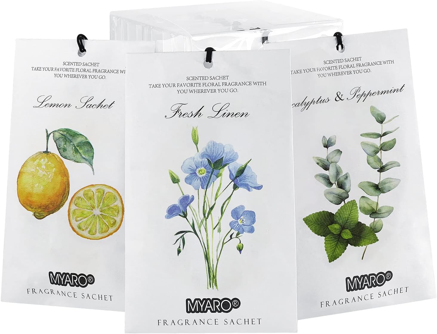 MYARO 12 Pack Scented Sachets for Drawer and Closet