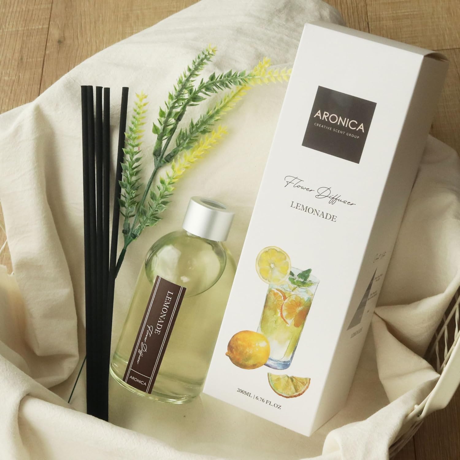 Aronica Lemon Scented Air Freshener Diffuser Set