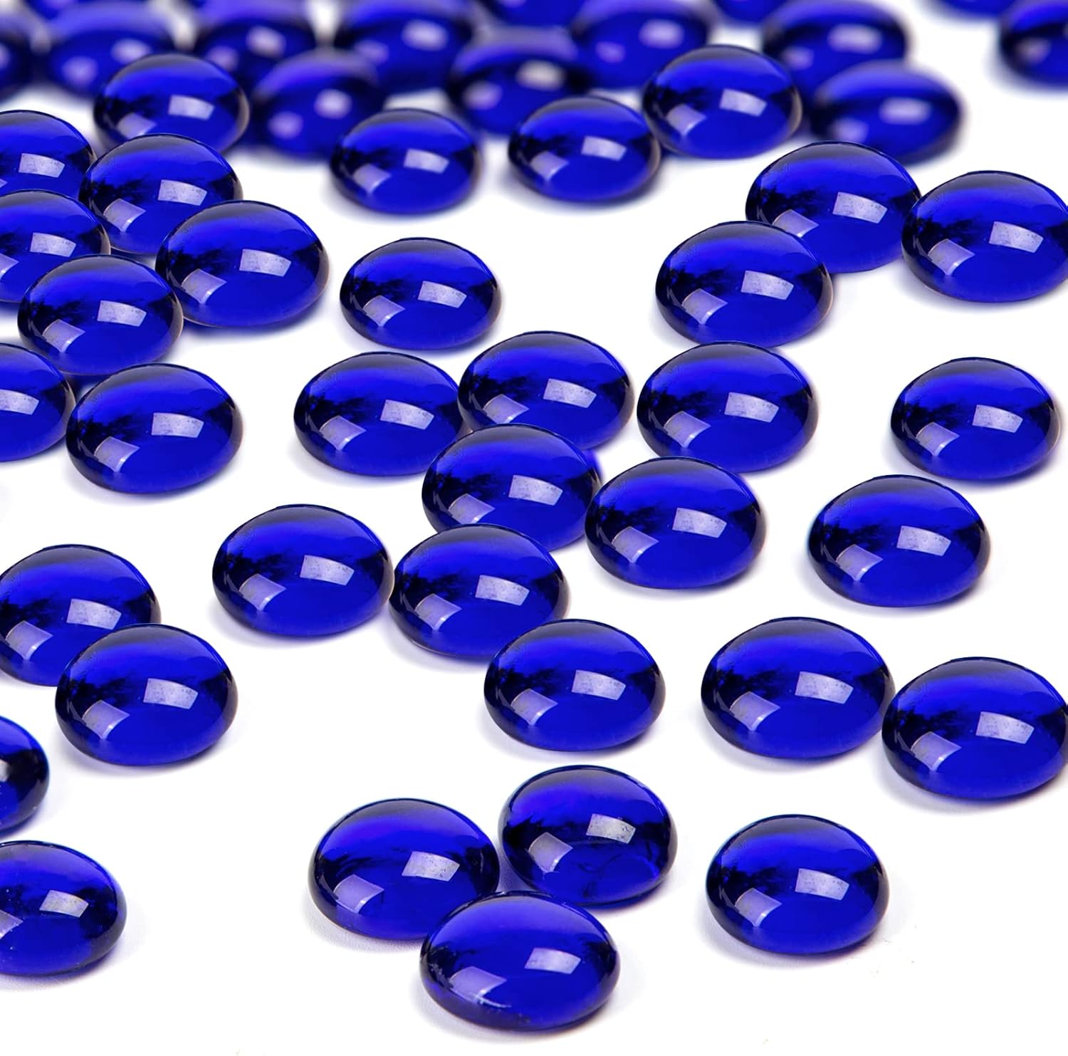 FUTUREPLUSX 1LB Dark Blue Flat Glass Marbles