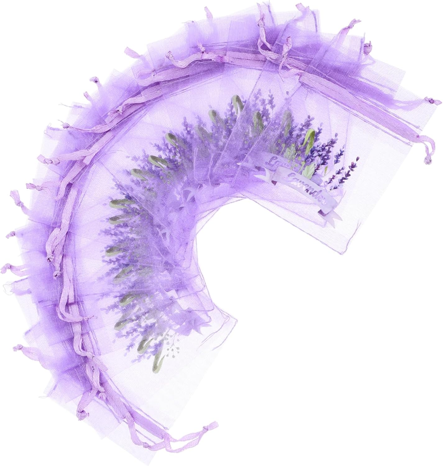Mobestech 20pcs Lavender Sachets Breathable Drawstring Bags for Home Fragrance Storage