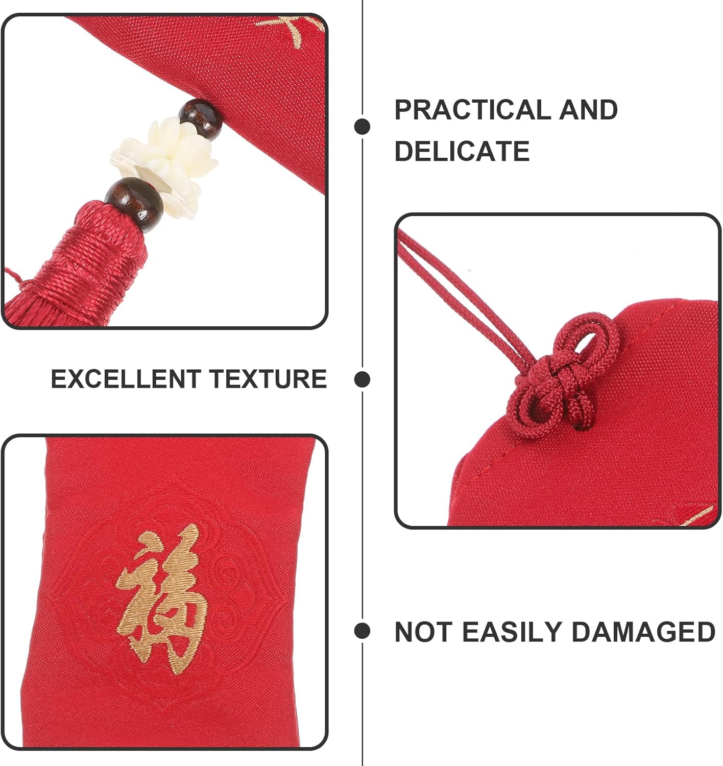 LUOZZY 3pcs Fabric Charm Bag Portable Fragrance Sachet with Tassel