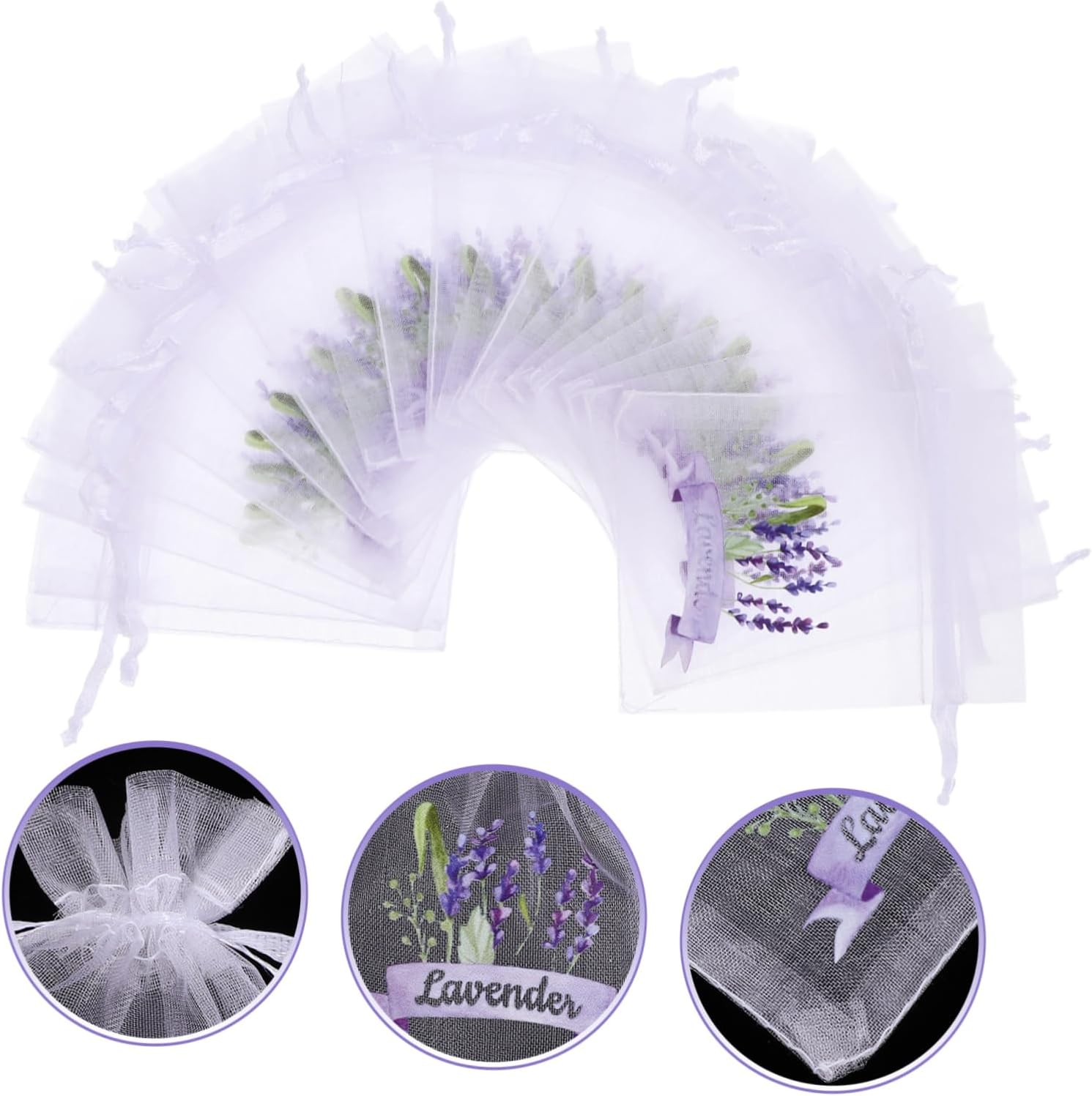 Ciieeo 20pcs Empty Drawstring Sachet Pouches for Lavender