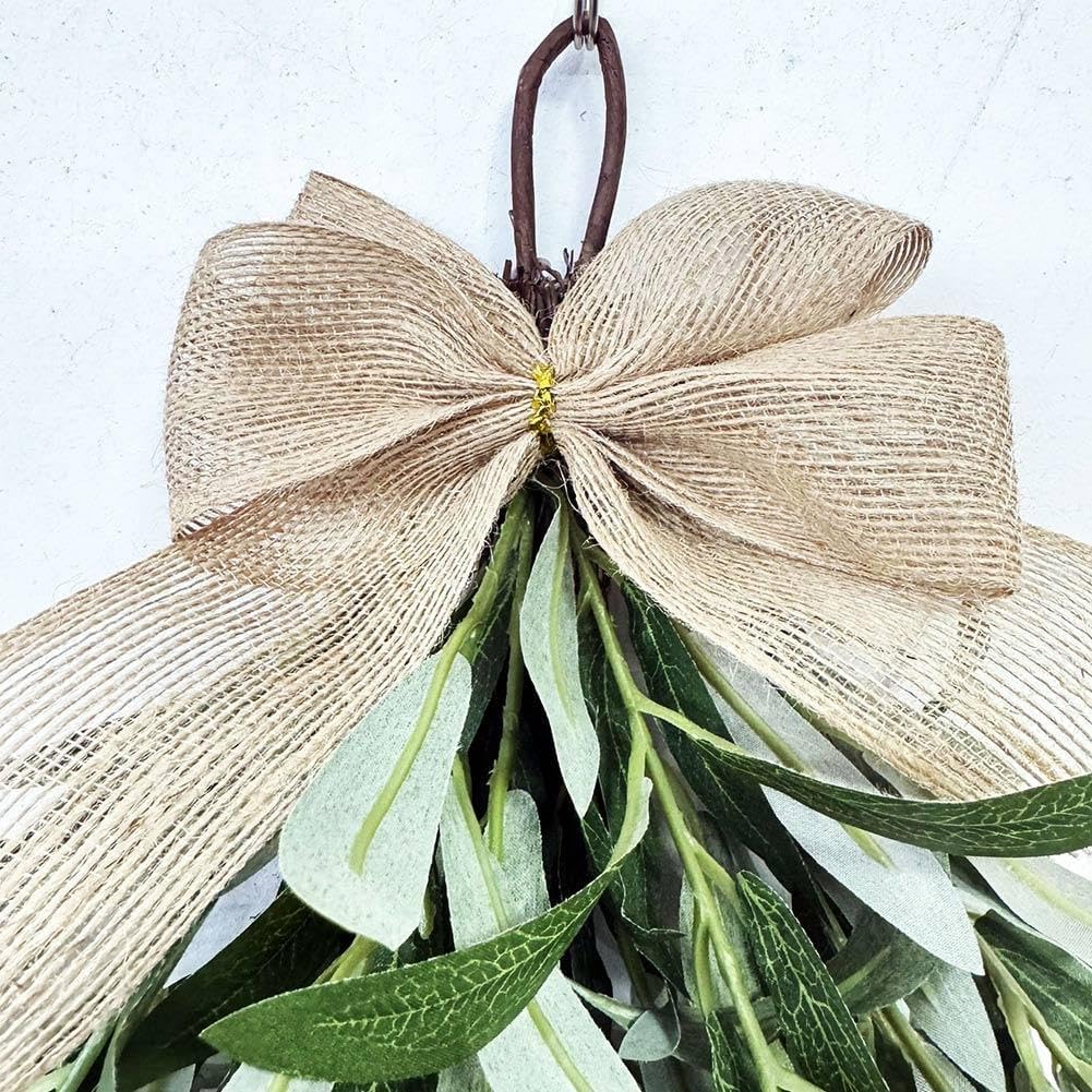 24 Inch Artificial Olive Teardrop Wreath Pendant