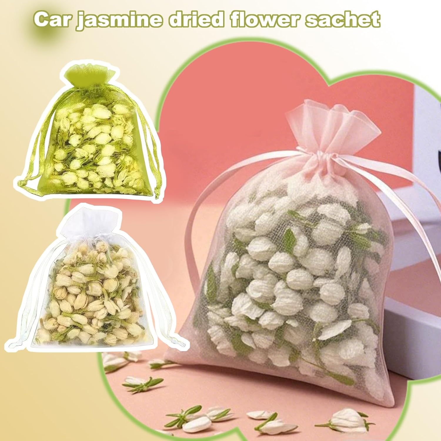 10 Pack Jasmine Scented Sachets for Closets and Drawers