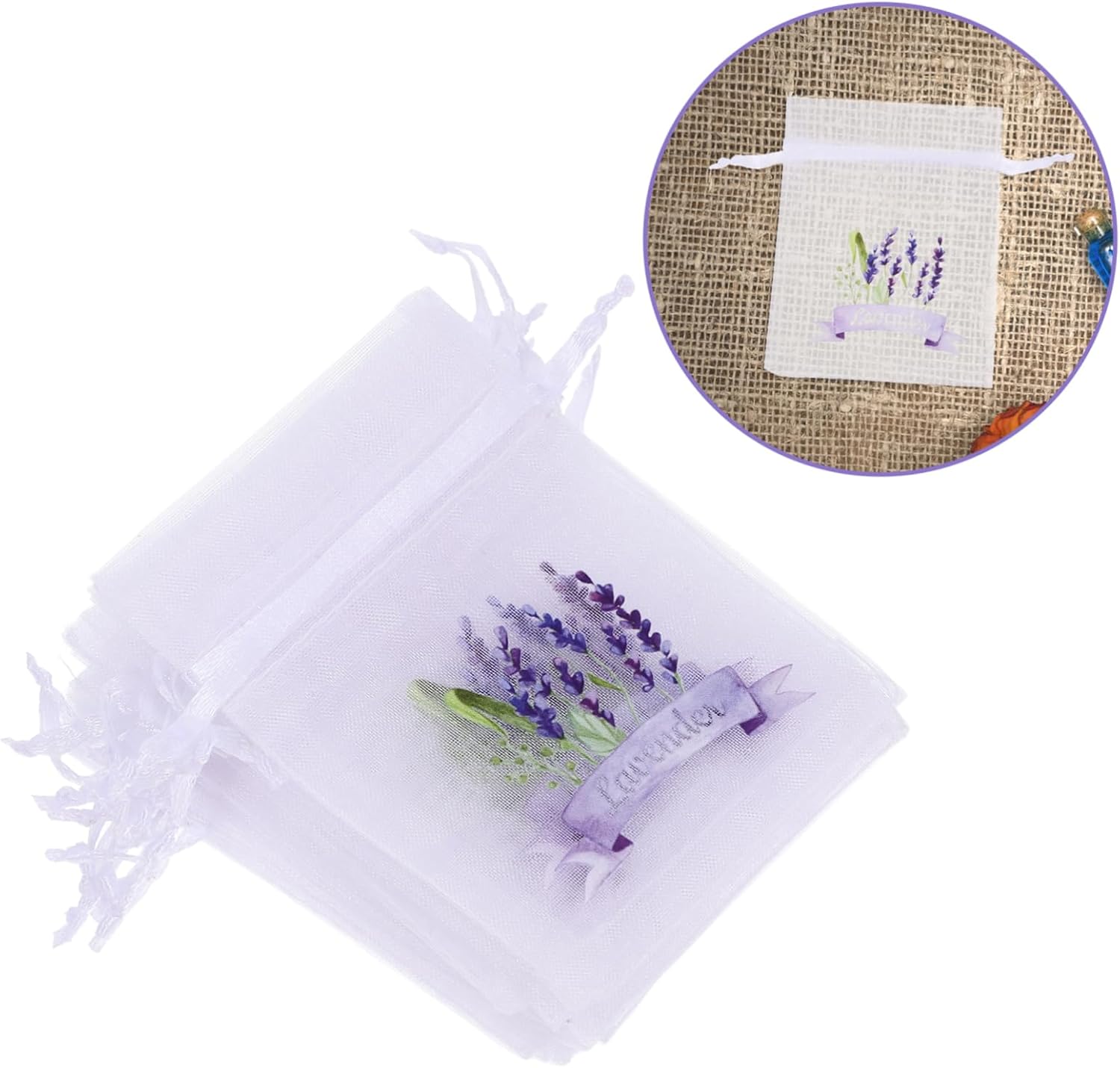 Ciieeo 20pcs Empty Drawstring Sachet Pouches for Lavender