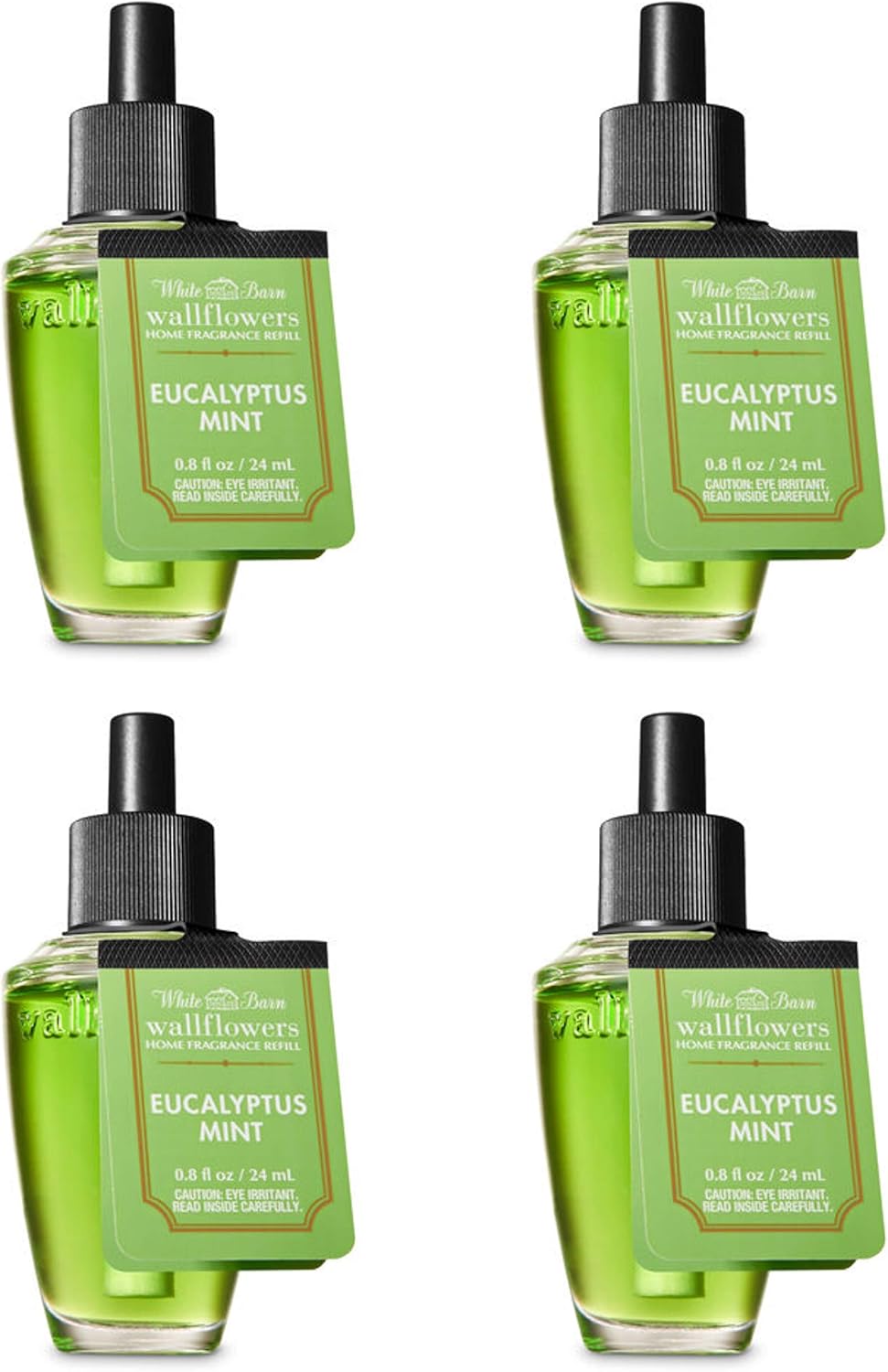 Bath Body Works Eucalyptus Mint Fragrance Bulb Bundle of 4