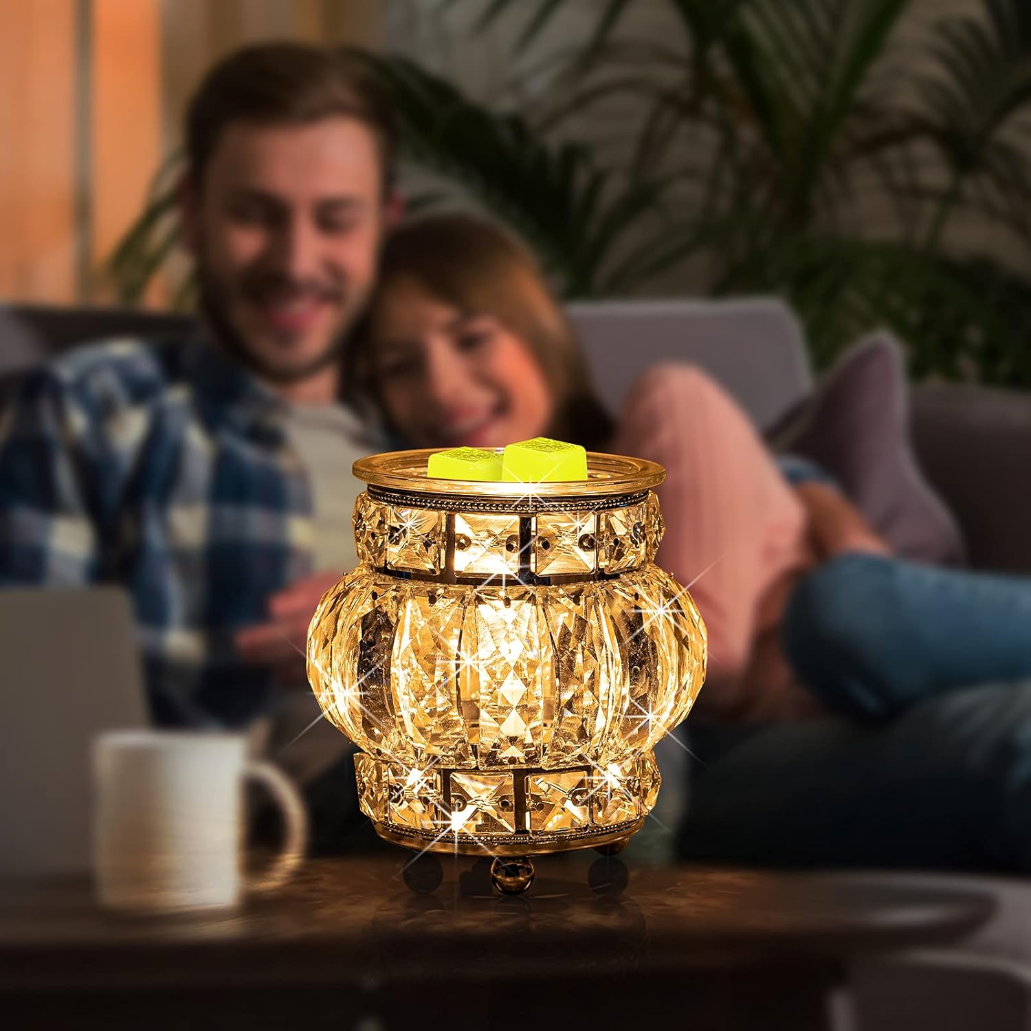 MAXWINER Electric Wax Melt Warmer with Crystal Design