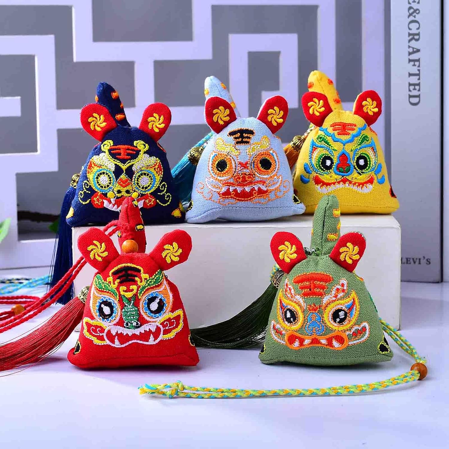 Traditional Chinese Wind Wufu Tiger Sachet Pendant