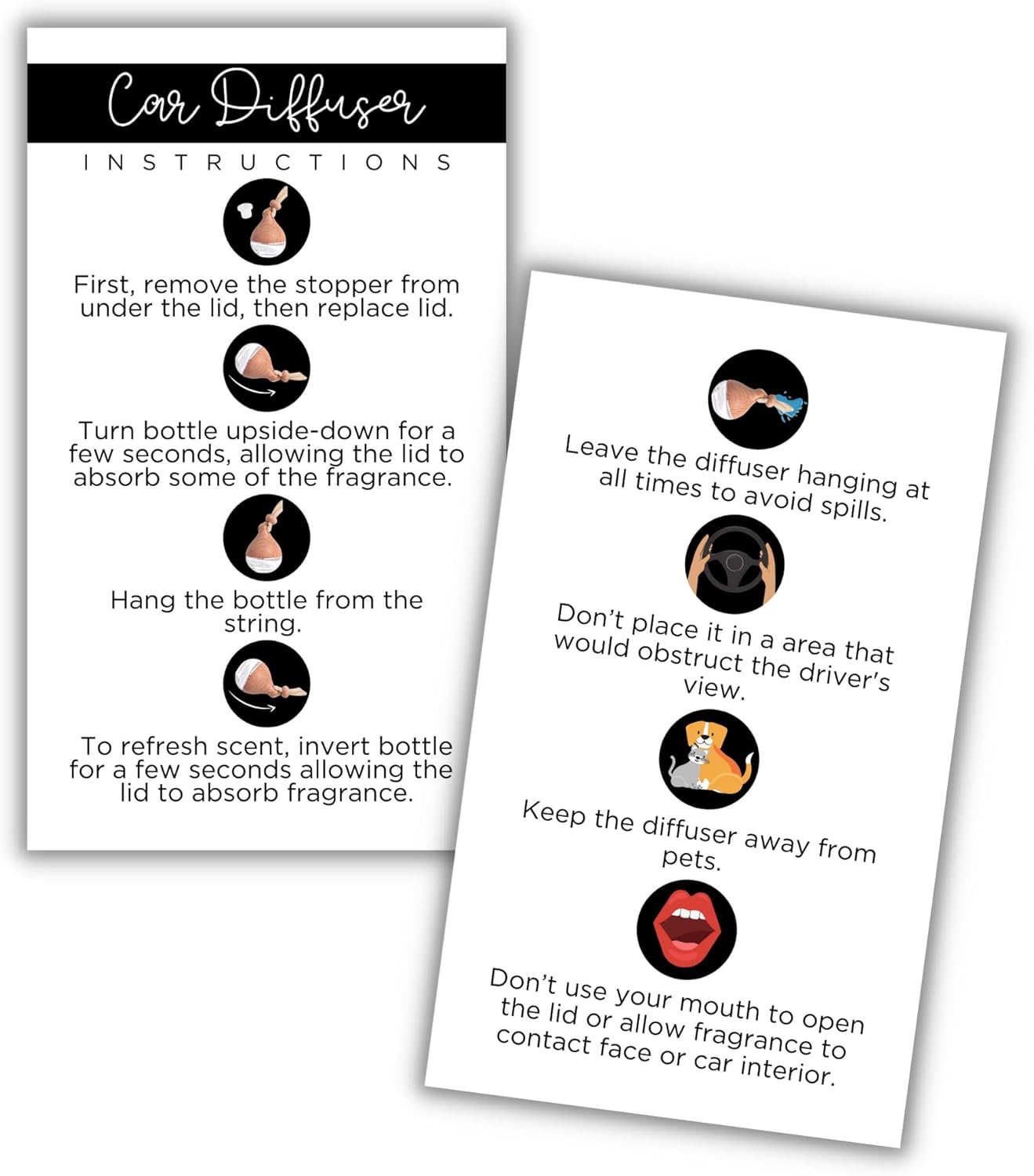 Lashicorn Car Diffuser Care Cards 50 Pack