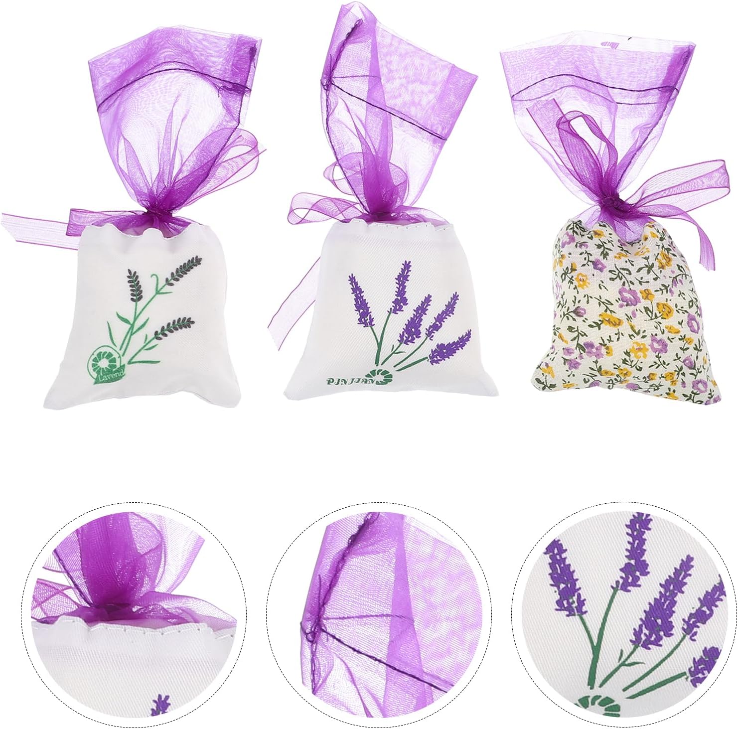 LOGOFUN 15pcs Breathable Mesh Sachet Bags - Purple