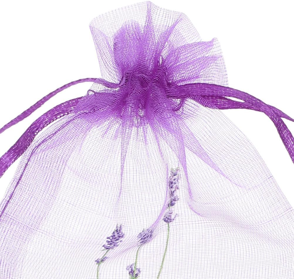 LOGOFUN 20PCS Lavender Sachet Drawstring Bags - Dark Purple