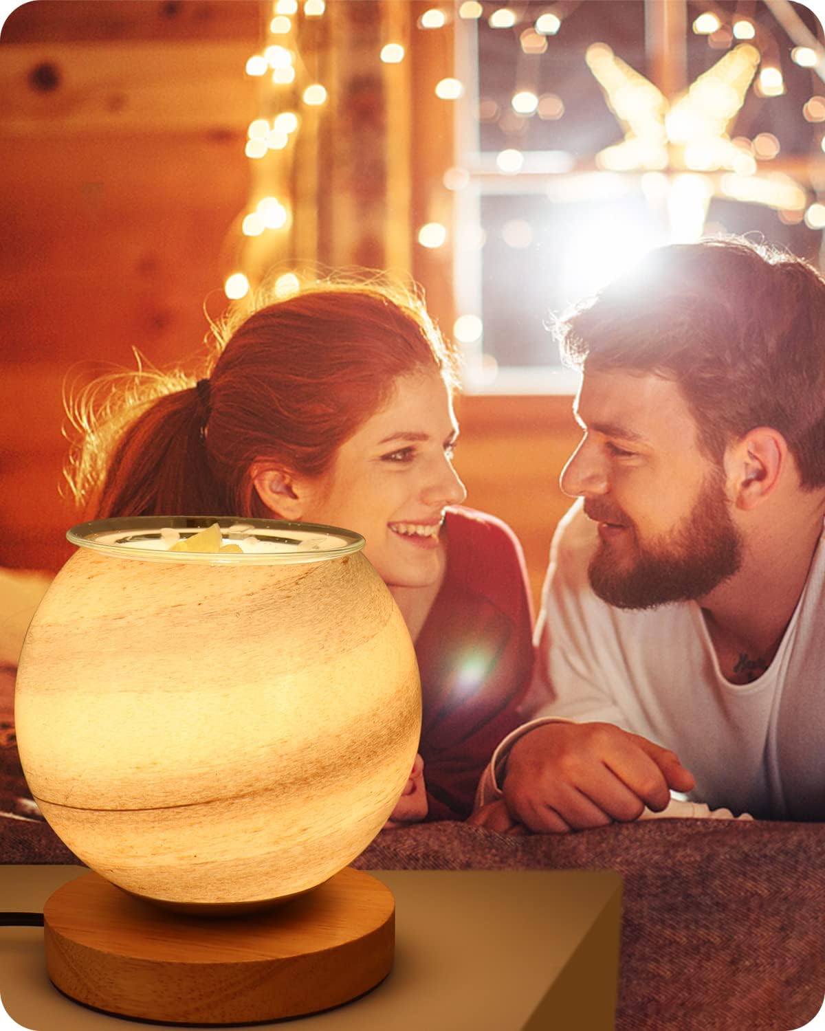 Dimmable Candle Wax Warmer with 2 Light Bulbs for Scented Melts