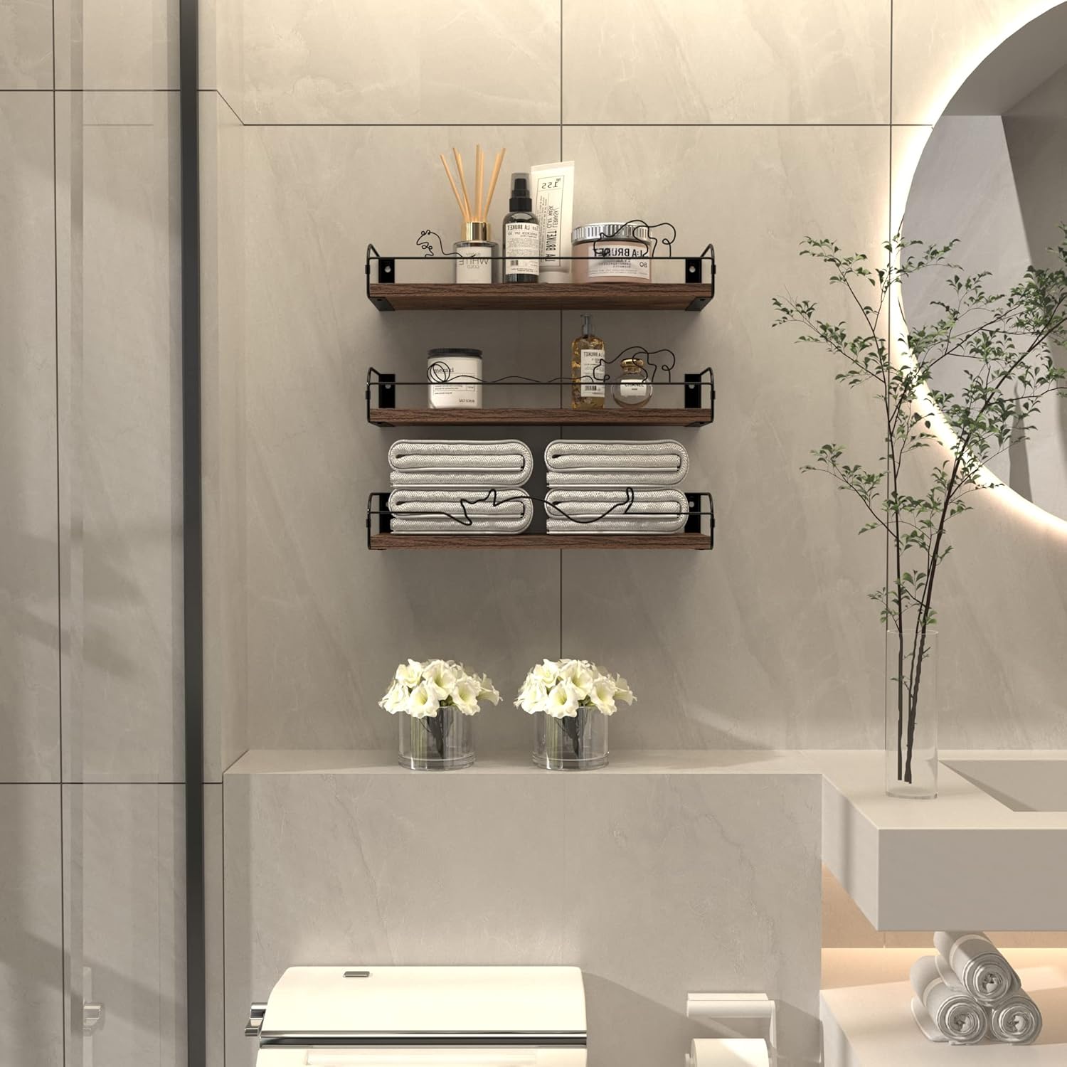 Lyeasw Floating Shelves Cat Wall Shelf Set of 3