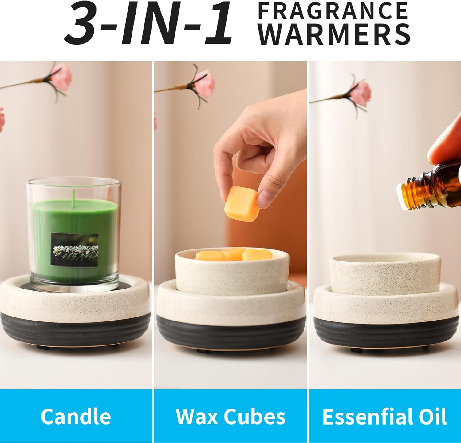 Stylish Ceramic Candle Wax Melter for Home Fragrance