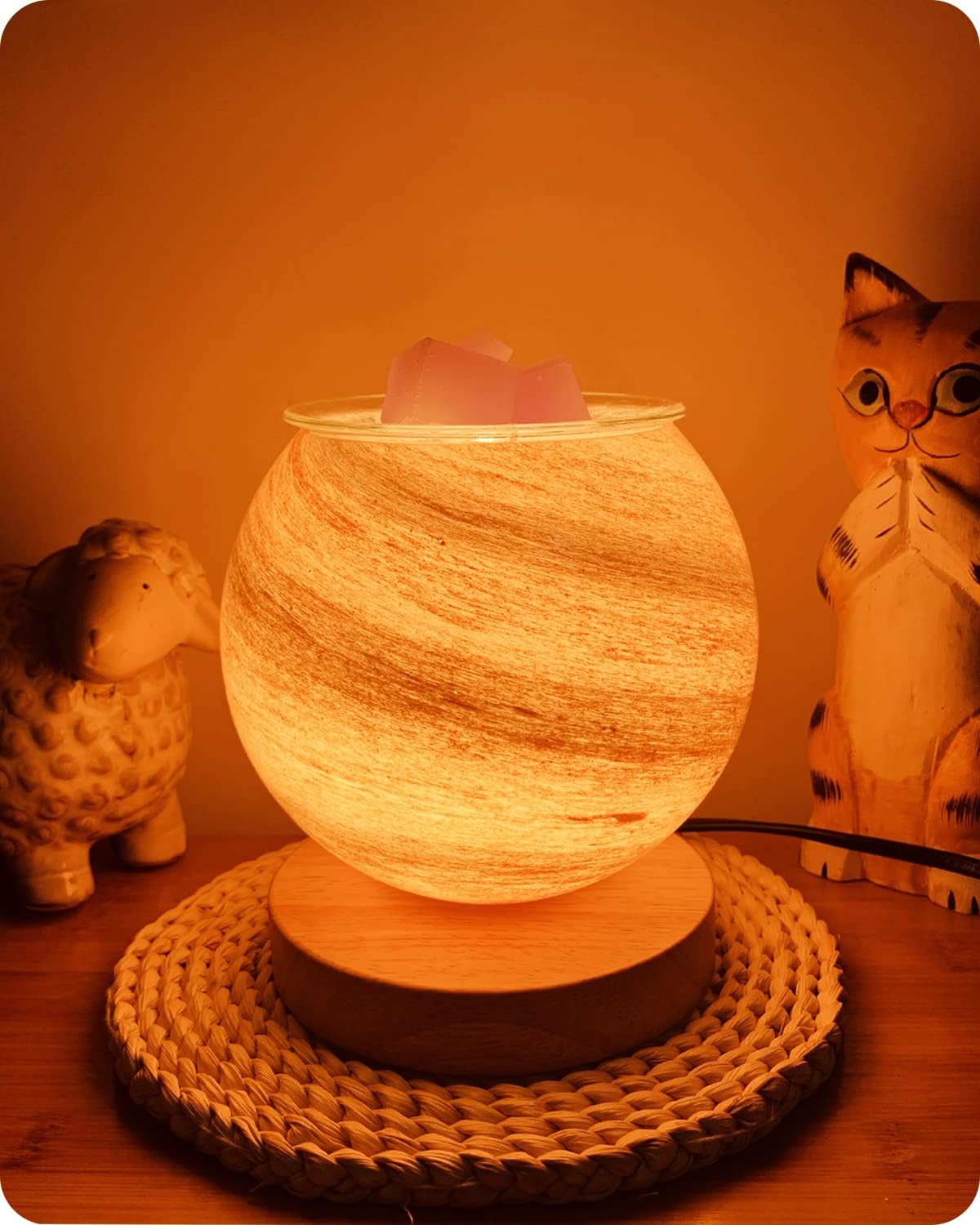 Dimmable Candle Wax Warmer with 2 Light Bulbs for Scented Melts