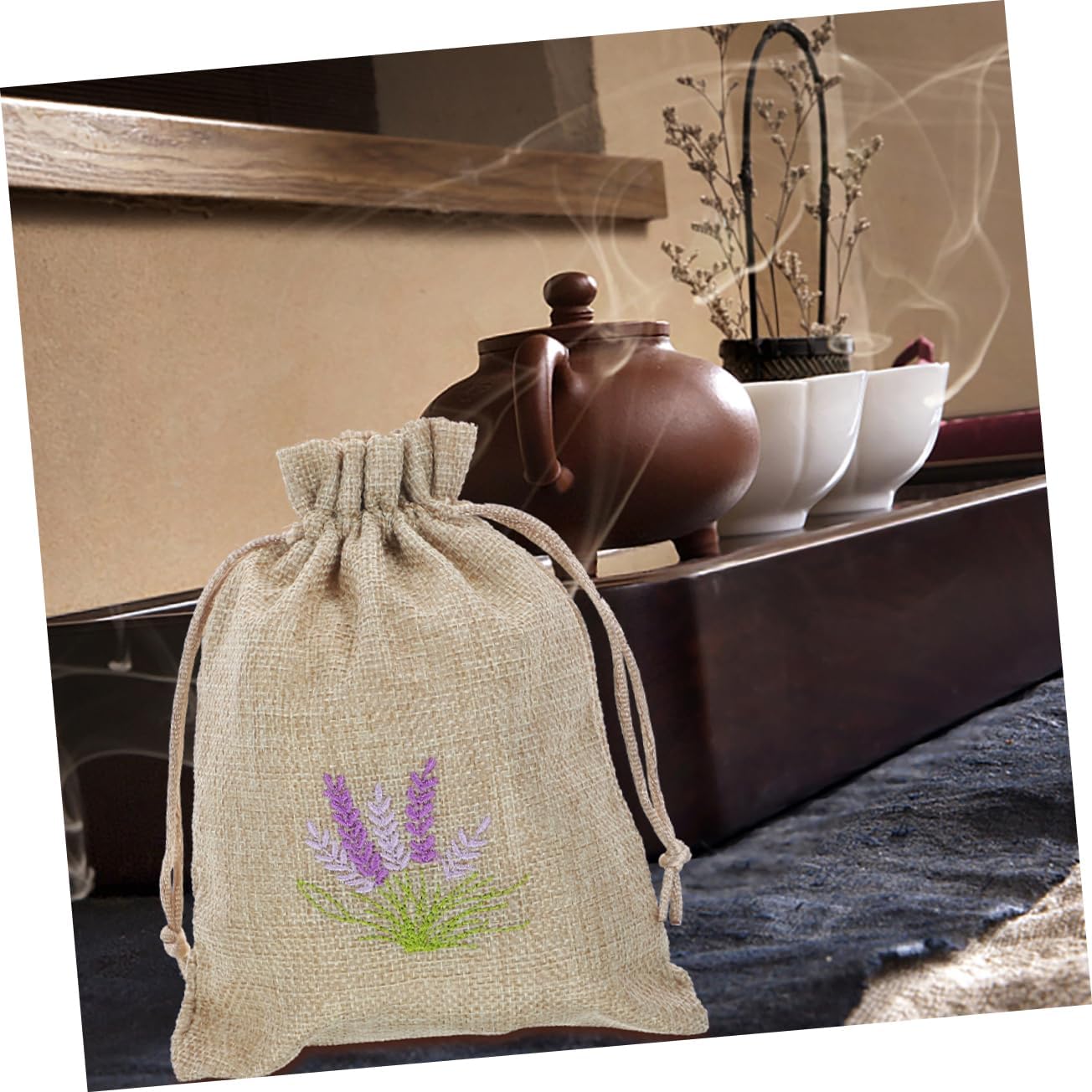 VOSAREA 5pcs Refillable Lavender Sachet Bags for Home Fragrance
