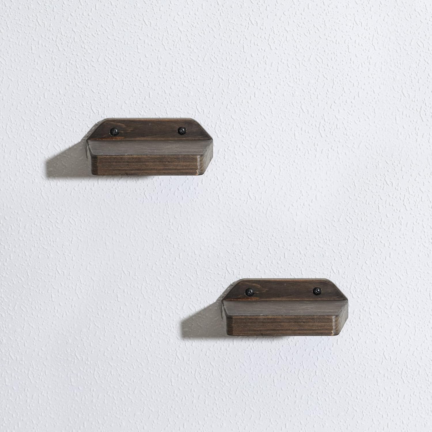 Freezing Point 5 Inch Floating Wall Shelves Set of 2 Natural Wood