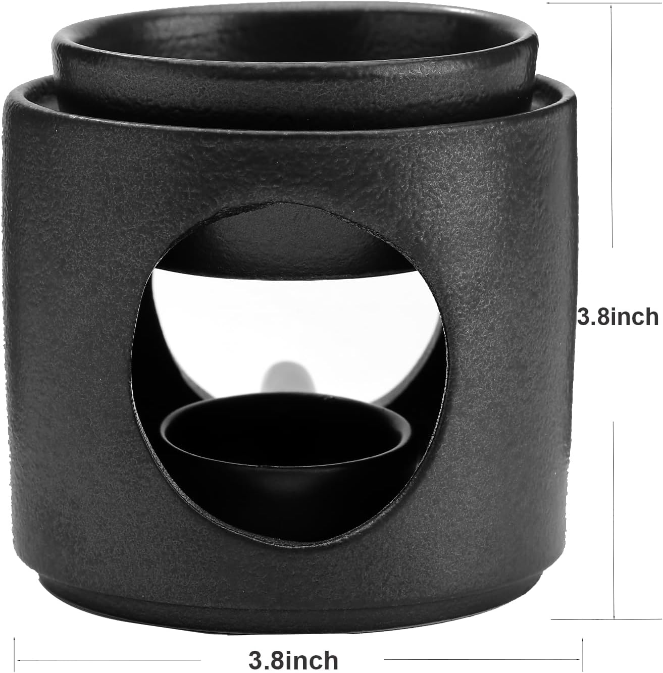 Ceramic Diffuser Black Oil Burner with Tealight Holder