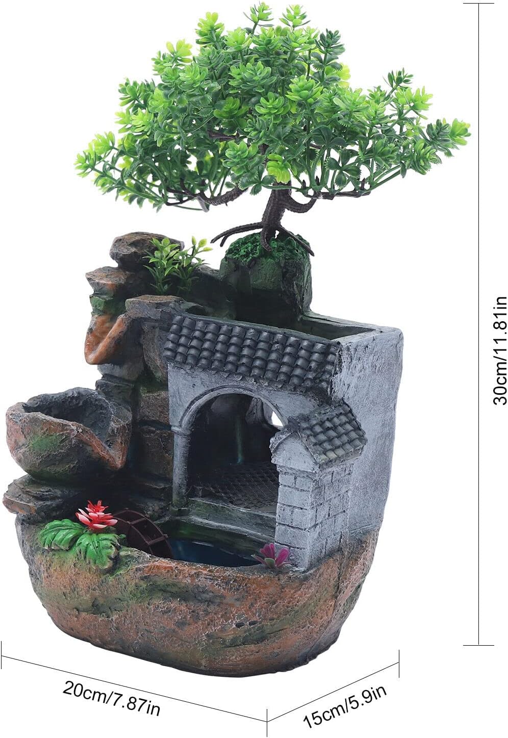Sparkling LED Tabletop Waterfall Fountain Decor