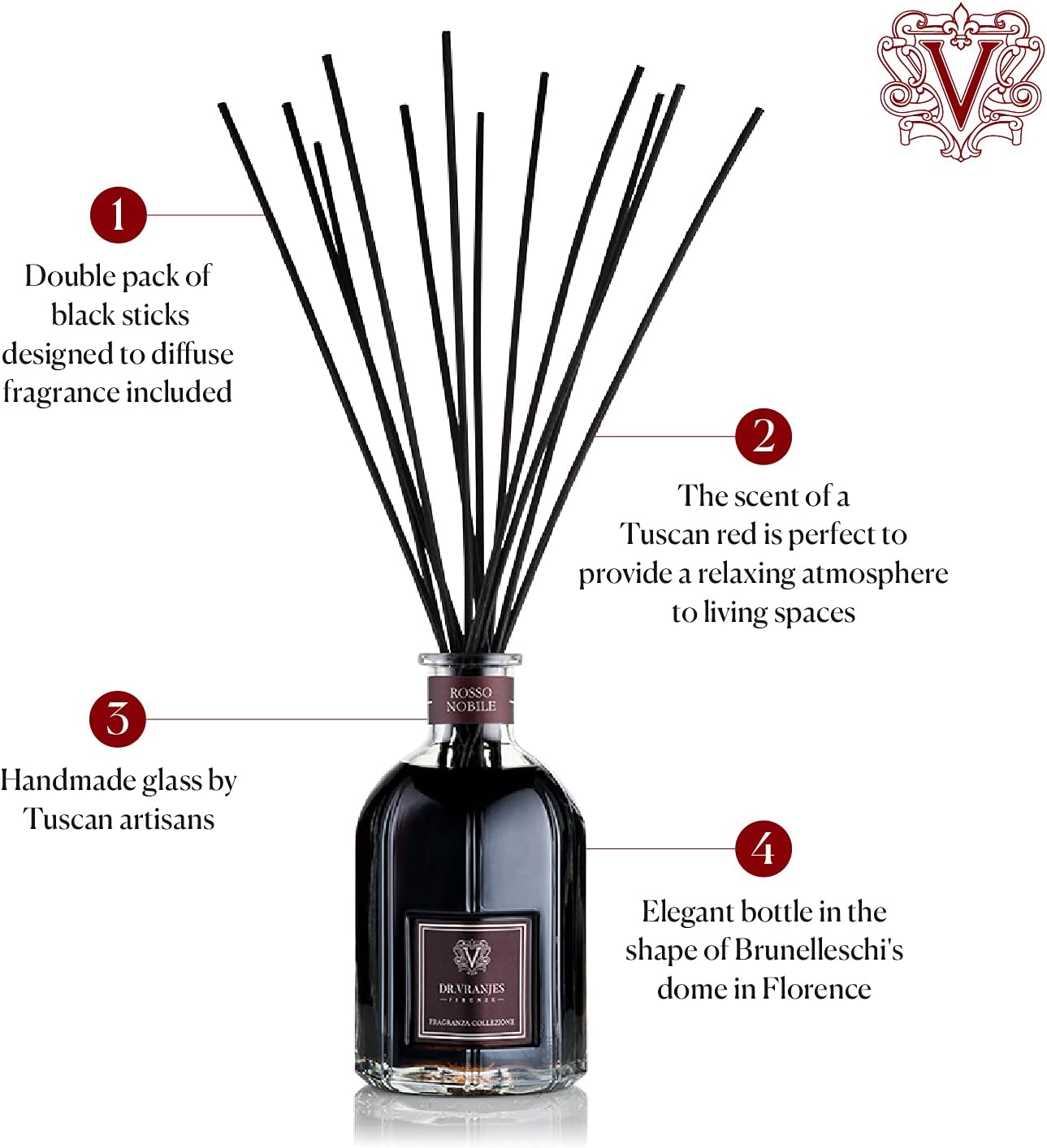 Dr Vranjes Rosso Nobile 250ml Diffuser Bundle