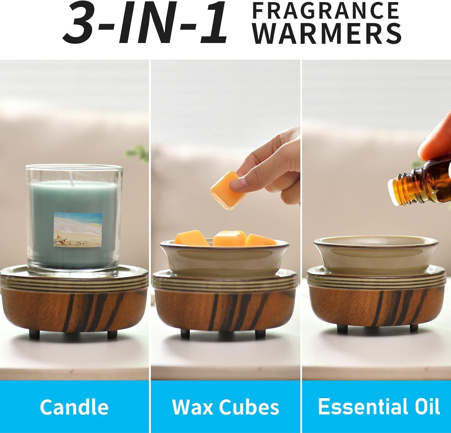 Mocosa Ceramic Wax Melt Warmer 3-in-1 Candle Warmer