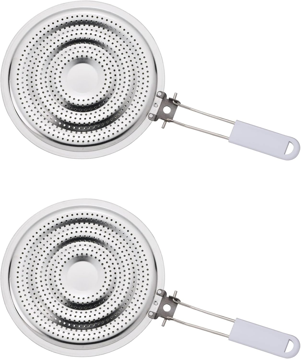HIC Kitchen Heat Diffuser Reducer with Handle Stainless Steel Set of 2