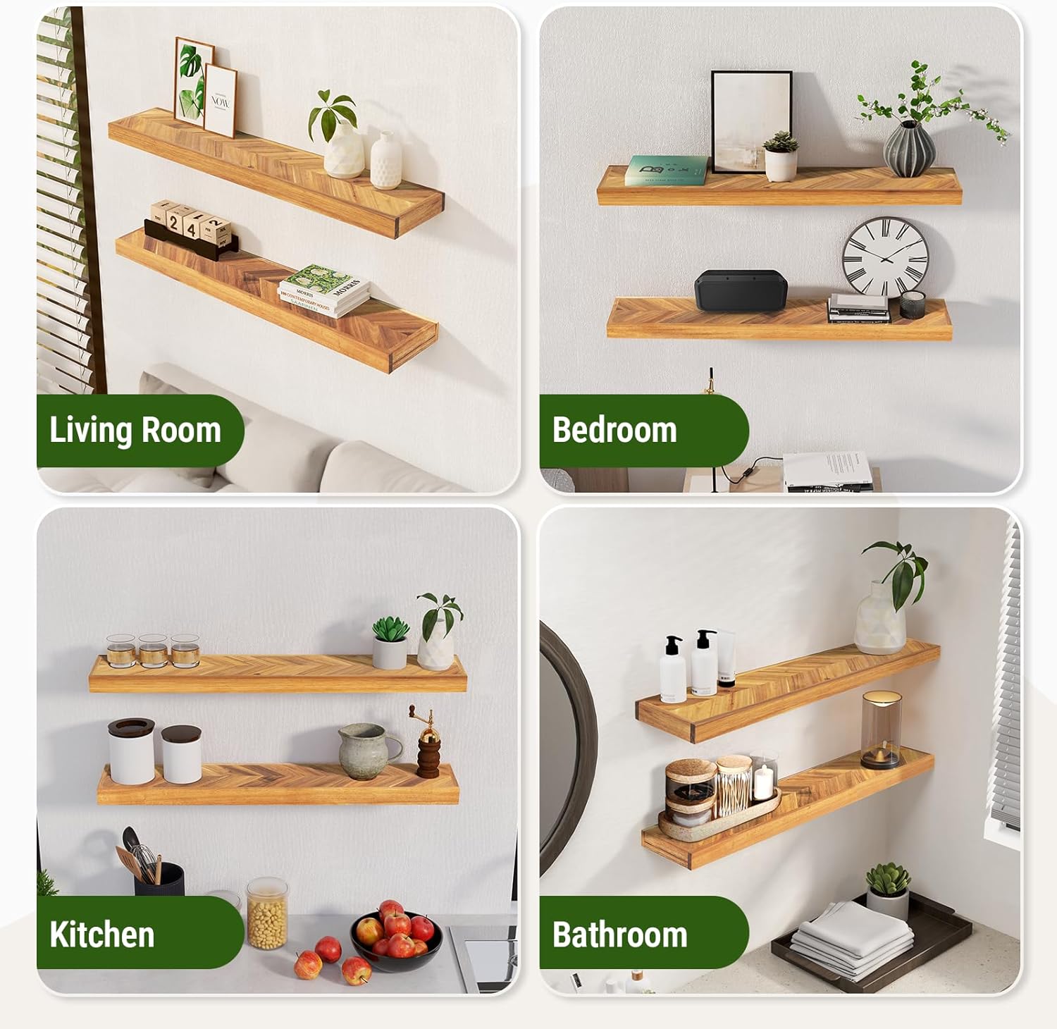 48 Rustic Farmhouse Floating Shelves Set of 2