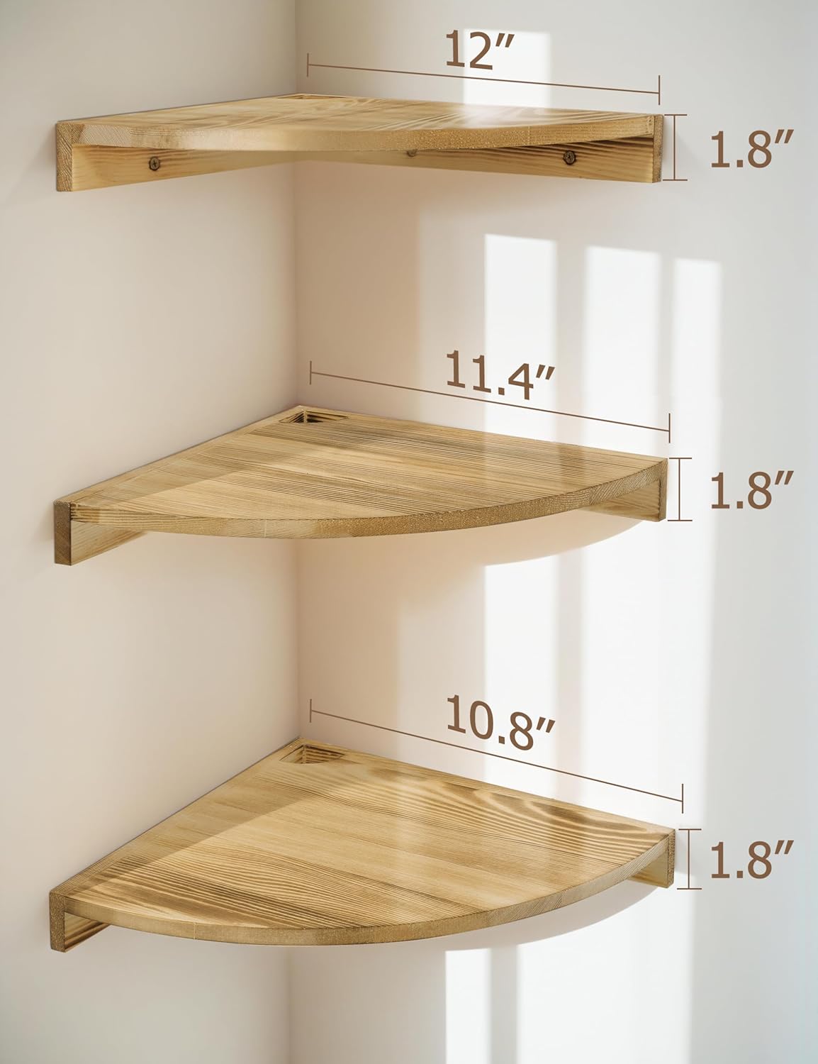 Godimerhea Corner Shelves Wall Mount 12x12 Inch