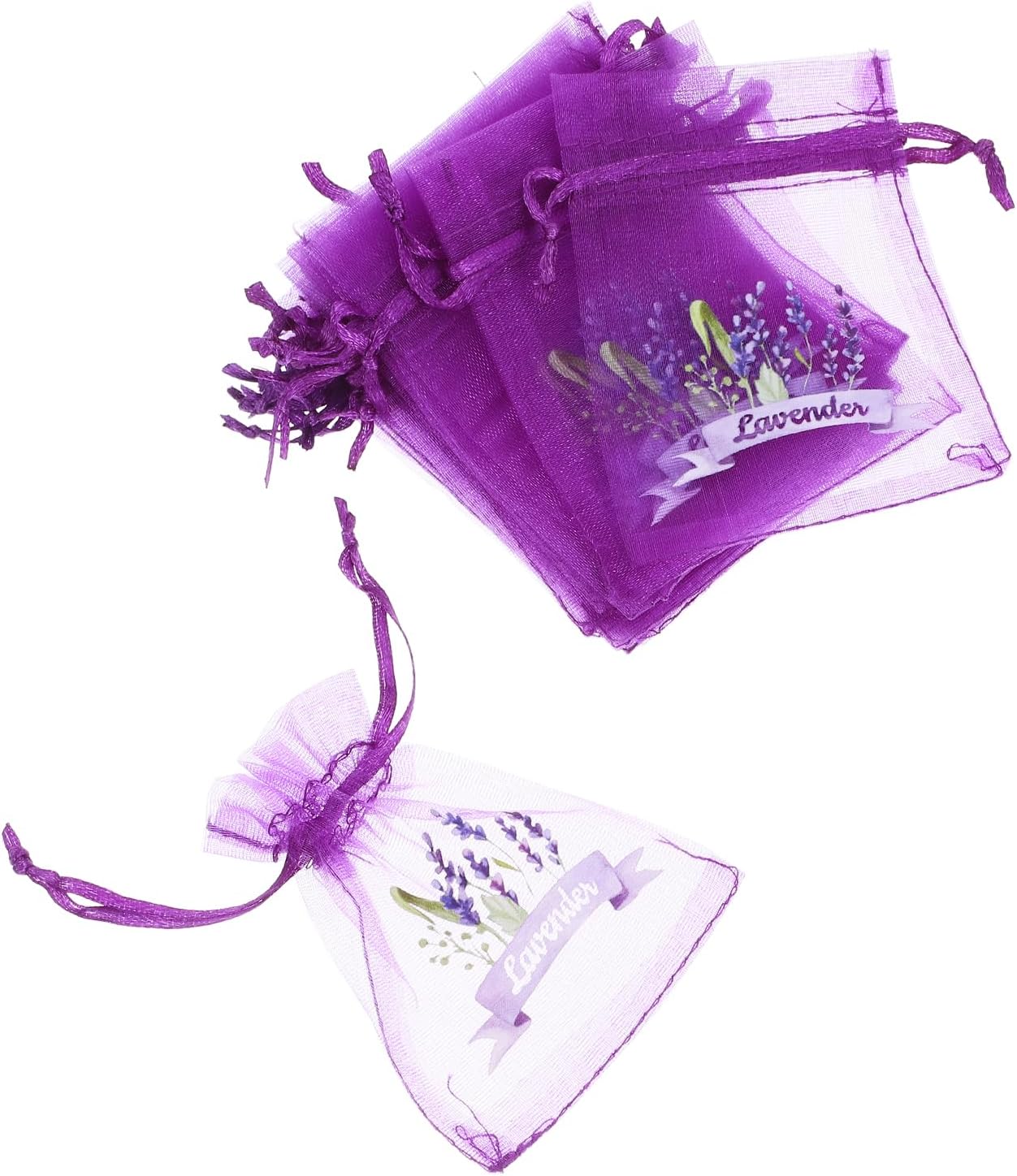 LOGOFUN 20pcs Dark Purple Lavender Sachet Bags