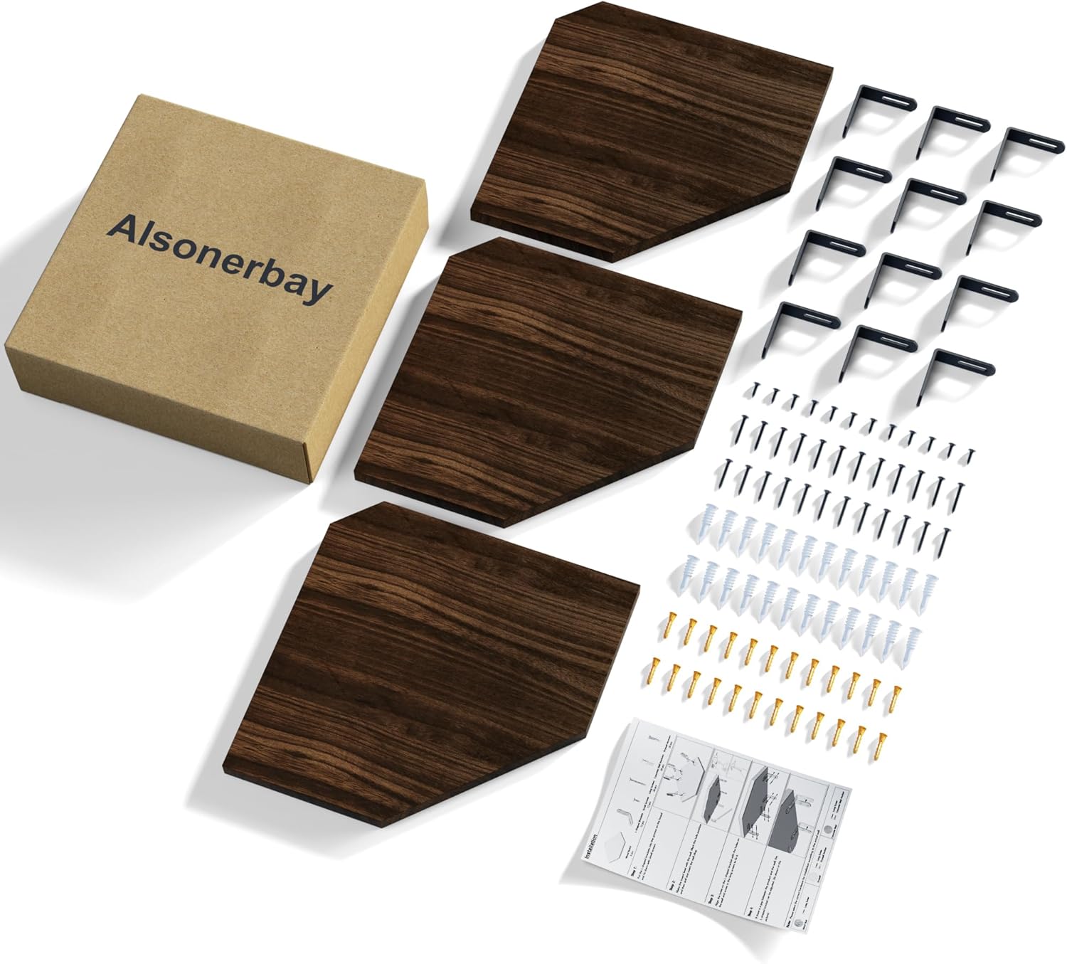 Alsonerbay Corner Shelf Wall Mount Set of 3