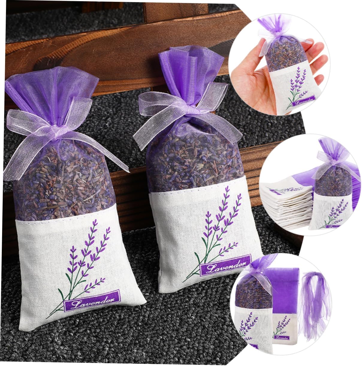 GLEAVI 50pcs Lavender Sachet Bags Pack