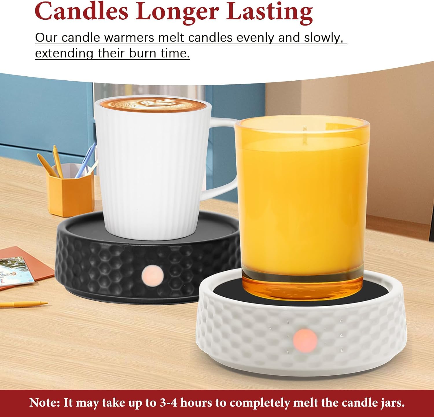 Electric Candle Warmer Plate - Ceramic for Jar Candles and Coffee Mugs