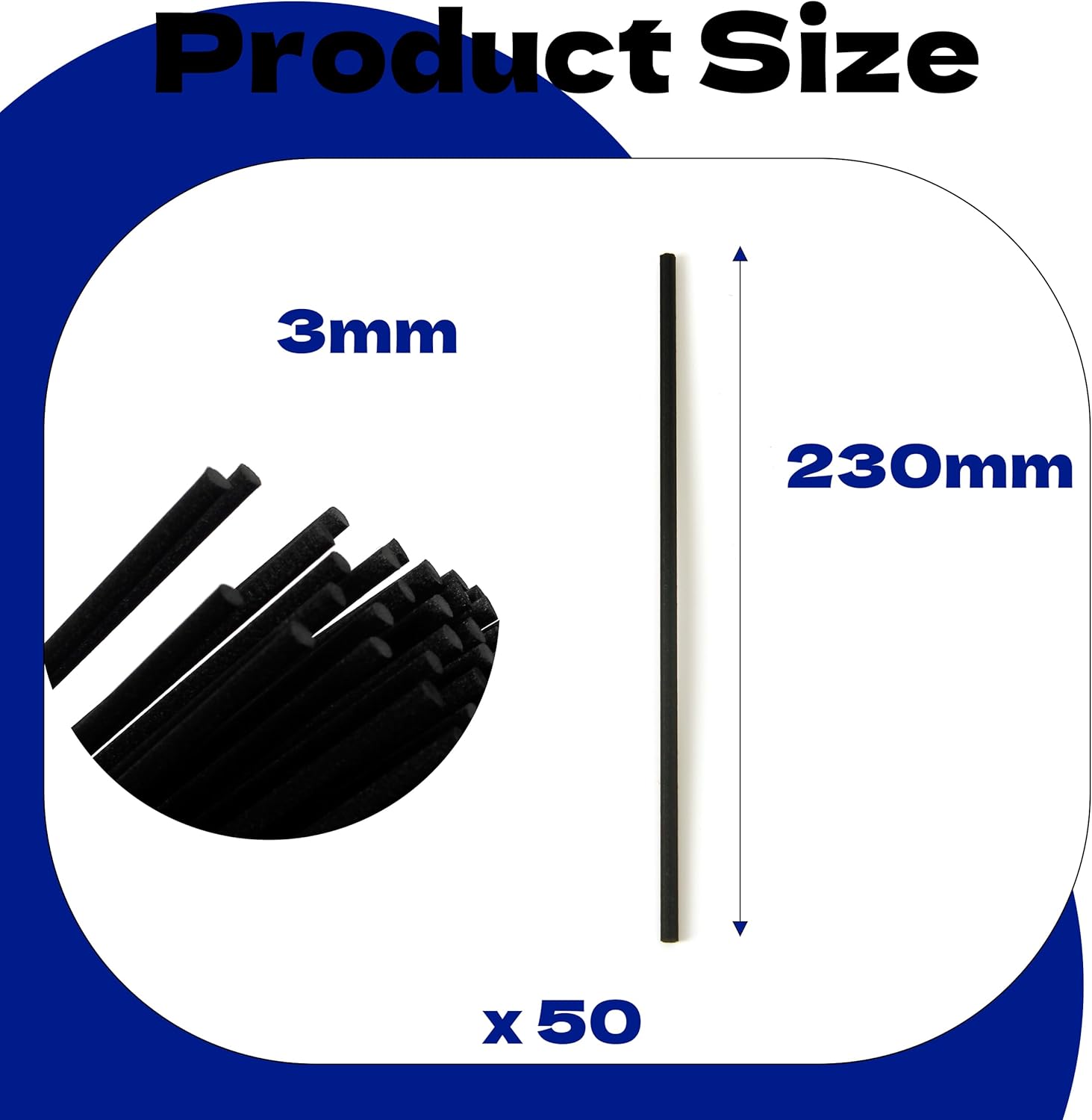 Black Fibre Reed Diffuser Sticks 50pcs