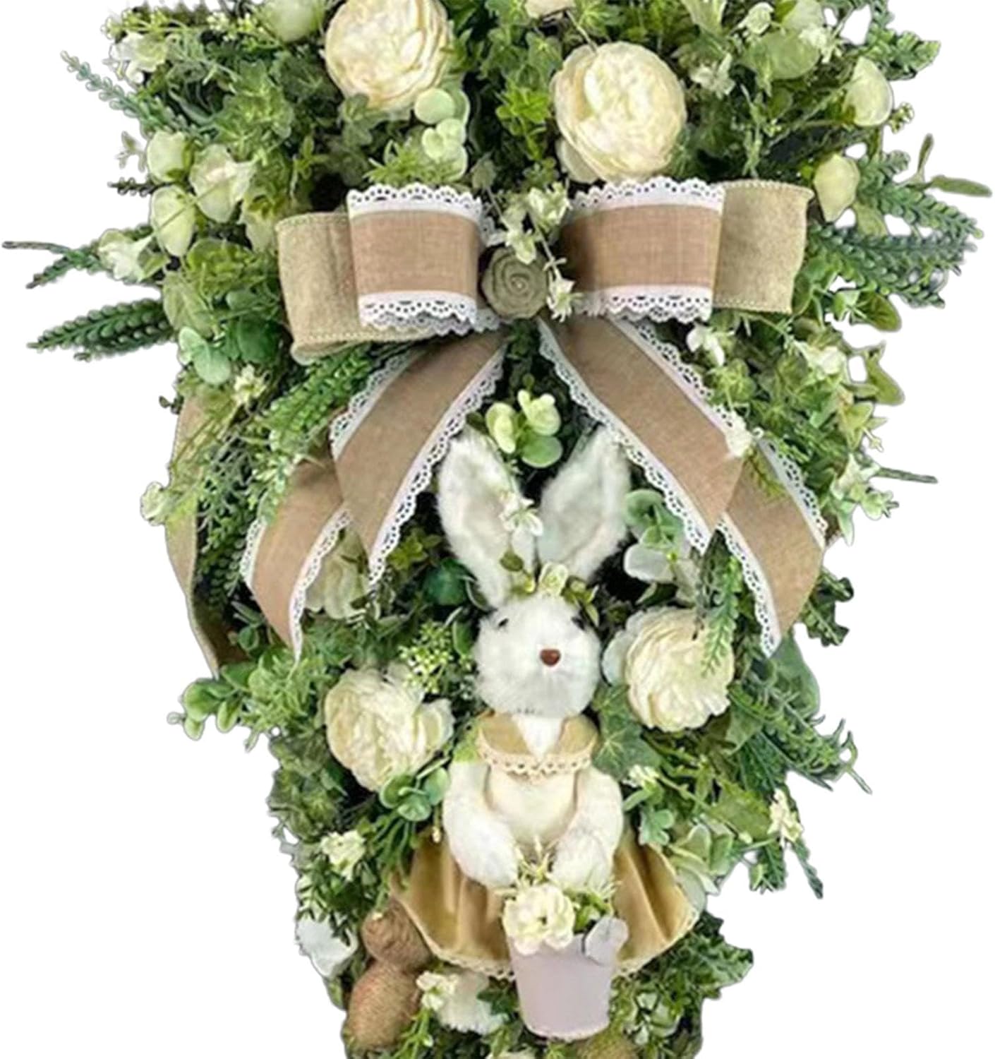 Tachiuwa Easter Teardrop Wreath Hanging Decoration