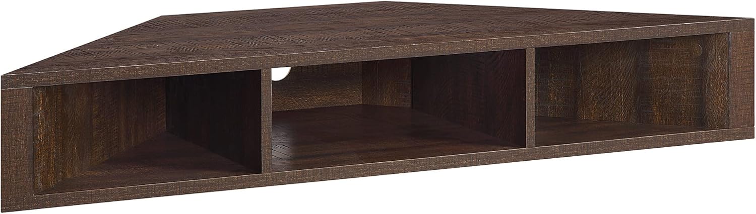 BELLEZE Modern Corner Shelf with 3 Shelves and Cable Cutout