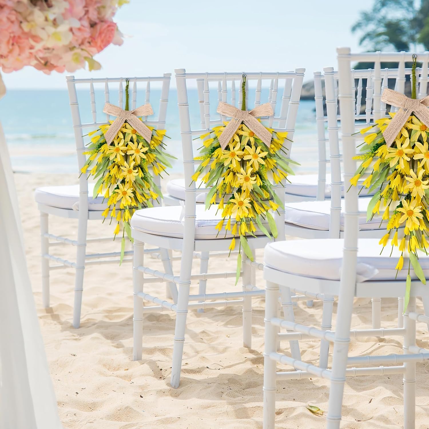 22 Inch Yellow Forsythia Wreath 2 PCS Front Door Decor