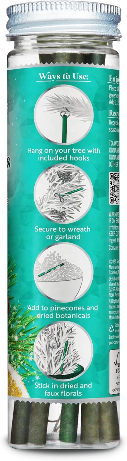 Scentsicles O Christmas Tree Scented Ornaments with Hooks - 2 Bottles 12 Sticks Total