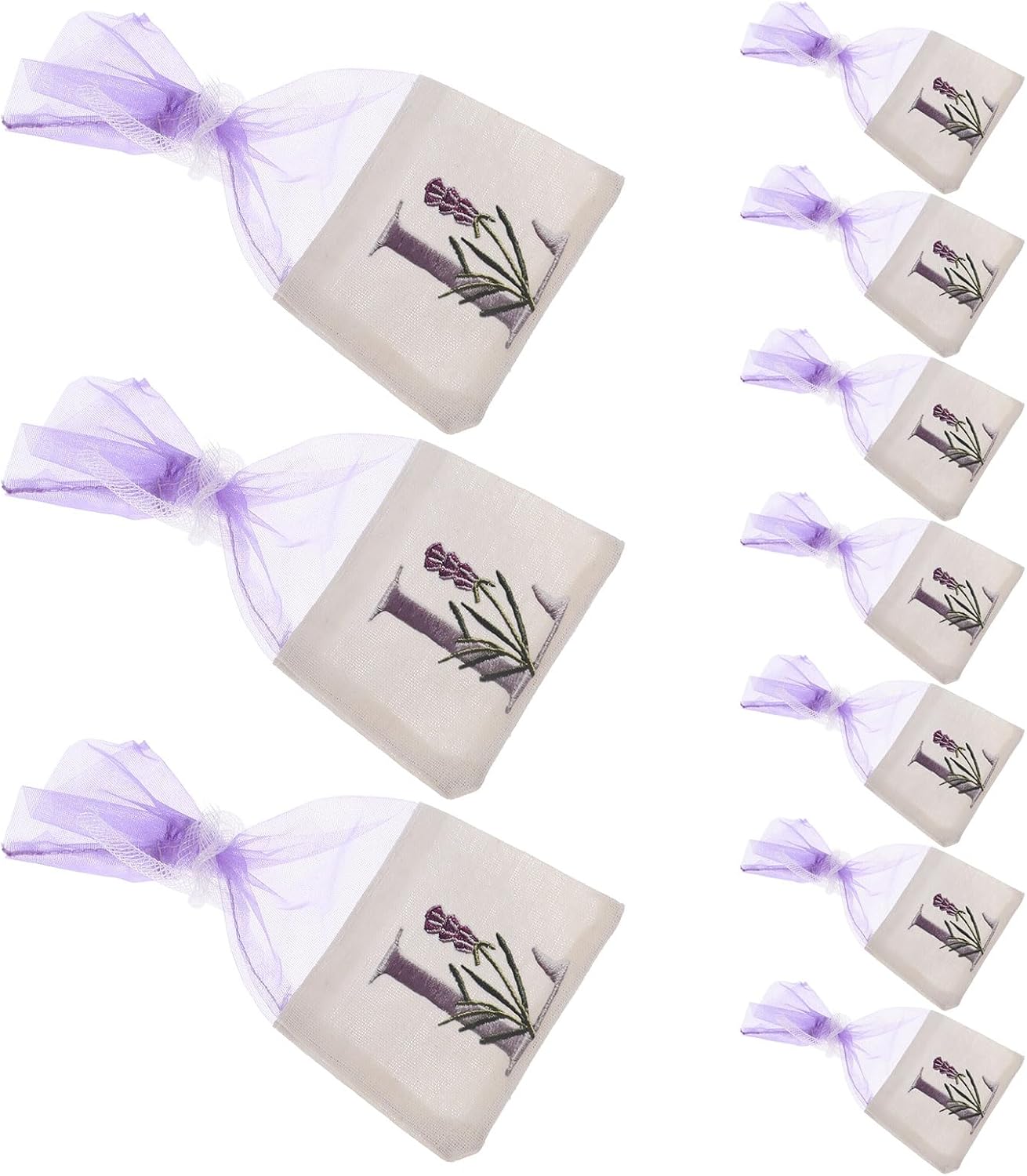 LOGOFUN 10PCS Lavender Sachet Drawstring Bags