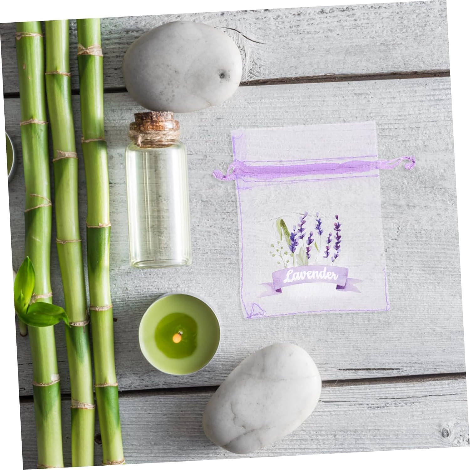 Mobestech 20pcs Lavender Sachets Breathable Drawstring Bags for Home Fragrance Storage