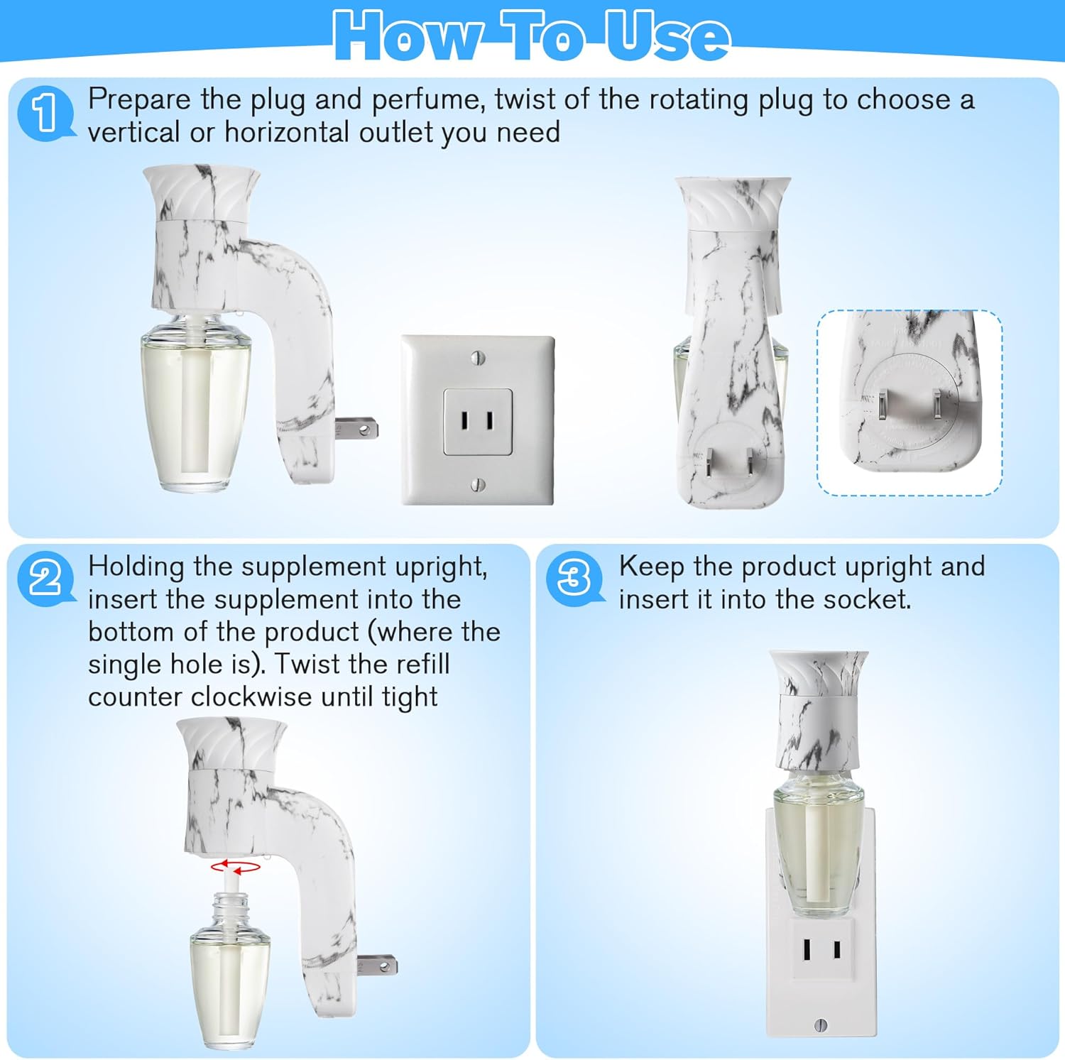 4 Pcs Wall Fragrance Plug with Night Light